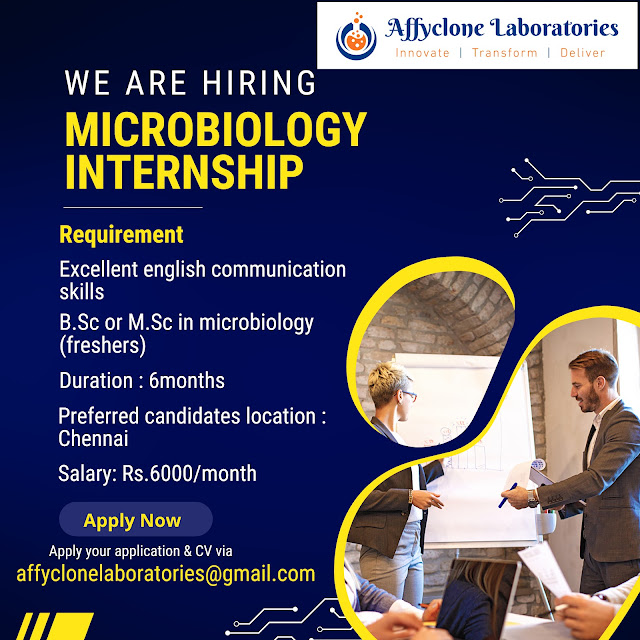 Affyclone Labs Hiring for Microbiology Interns | Rs. 6000 per Month
